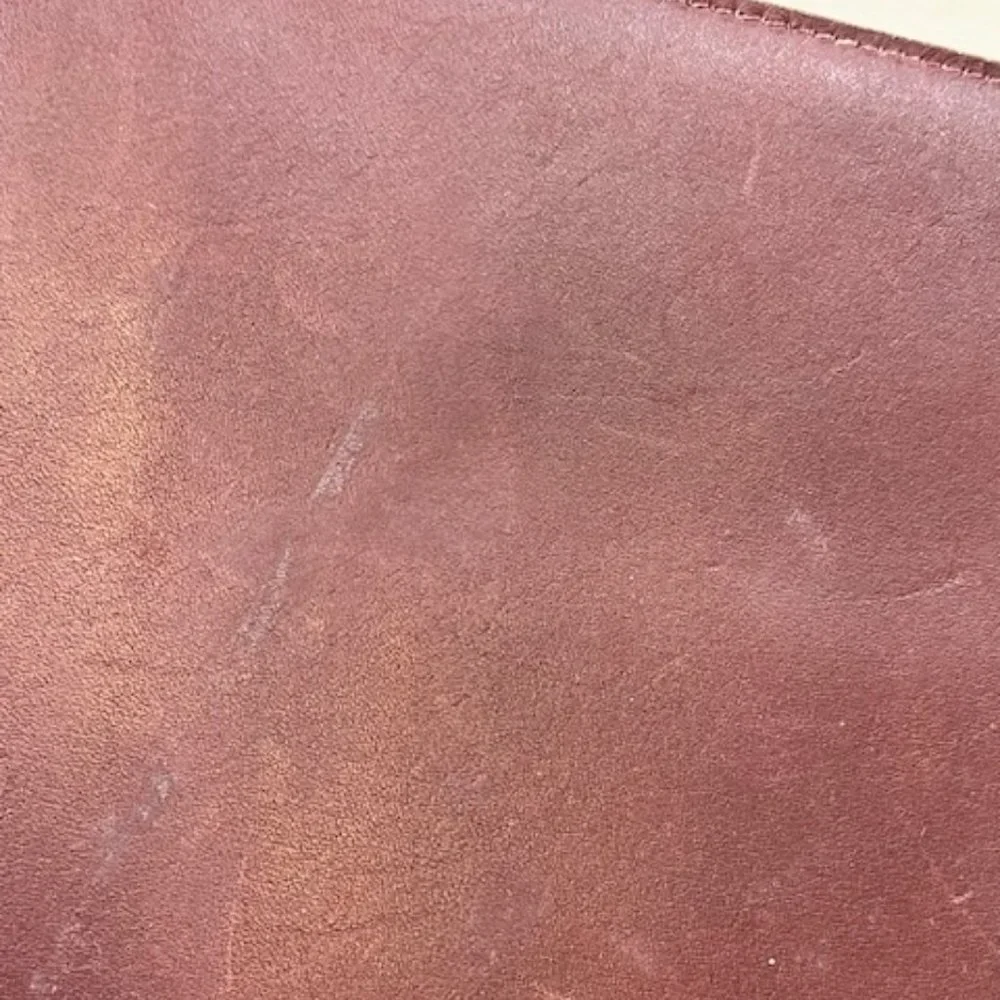 Warden-Brooks, Ltd Leather Burgundy Note Pad Small Book Cover Binder 6.5